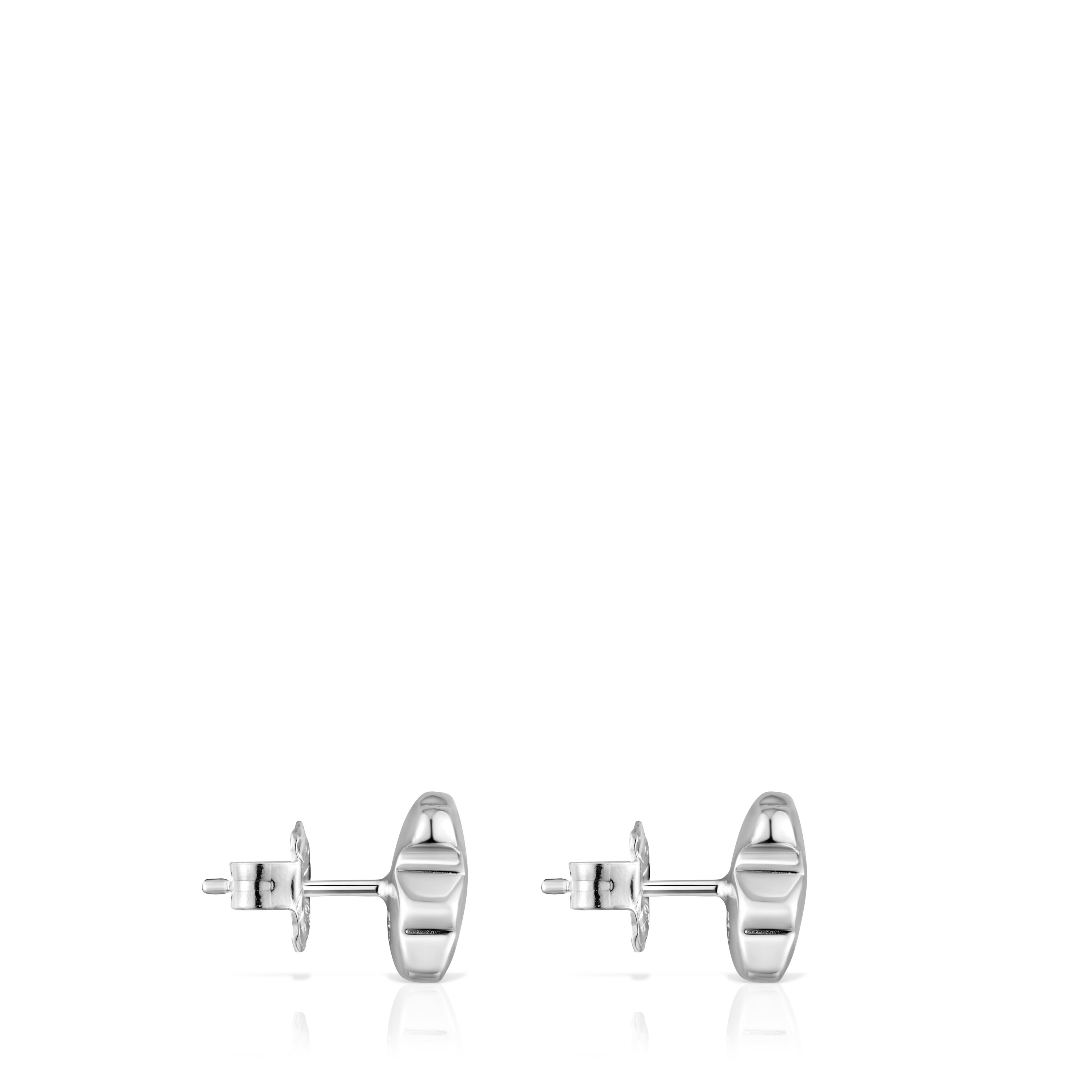 Silver Bold Motif bear Earrings