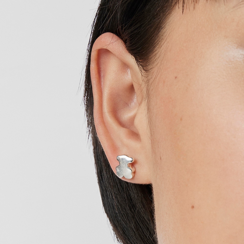 Pendientes de plata oso Bold Motif