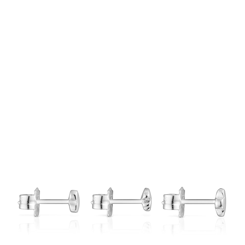 Pack de tres pendientes de plata motivos Bold Motif image number 1