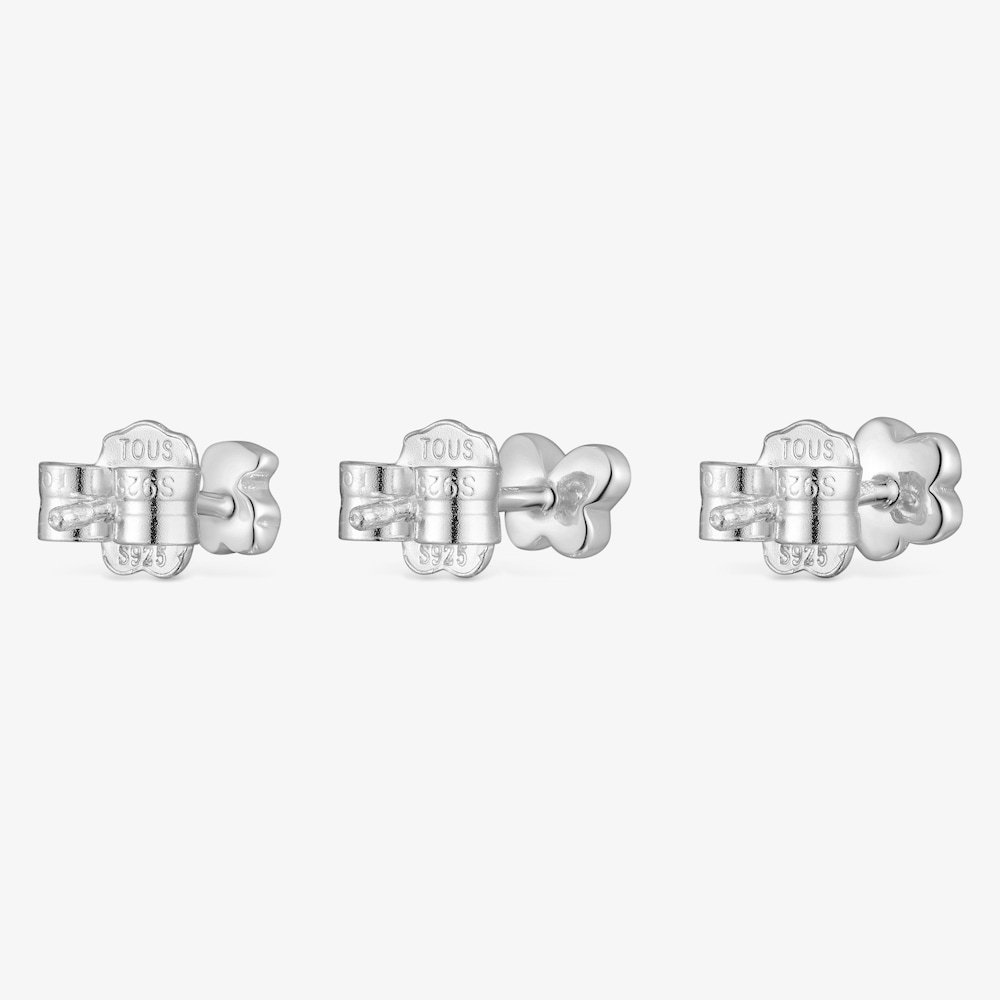 Pack de tres aretes de plata motivos Bold Motif