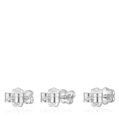 Pack de tres aretes de plata motivos Bold Motif
