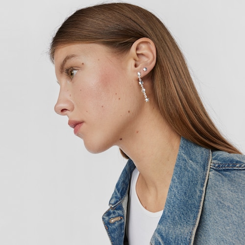 Pack de tres aretes de plata motivos Bold Motif