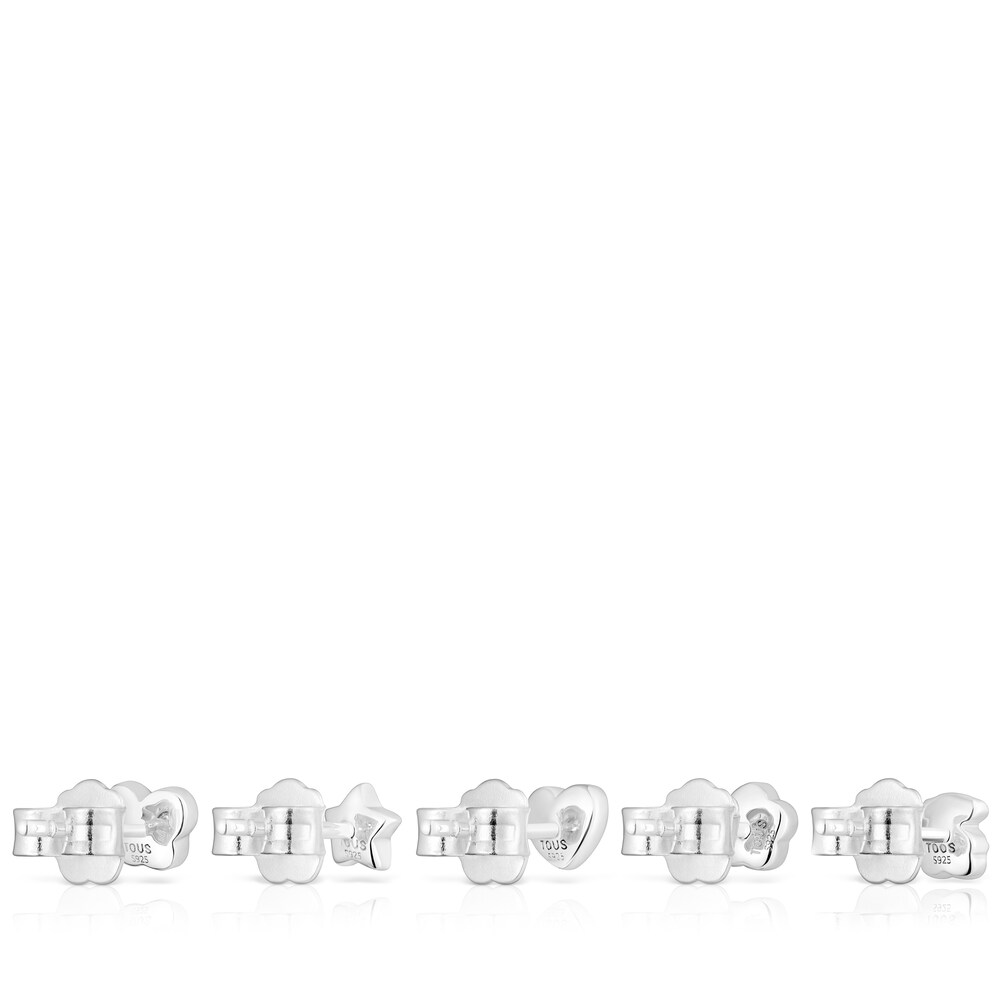 Pack de pendientes sueltos de plata y gemas Bold Motif image number 2