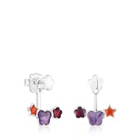 Pendientes de plata y gemas Bold Motif