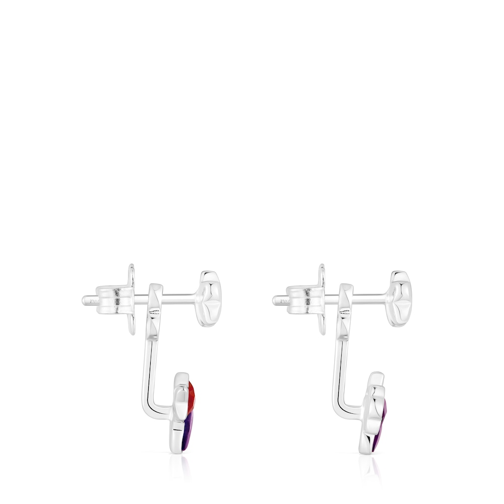 Pendientes de plata y gemas Bold Motif image number 1