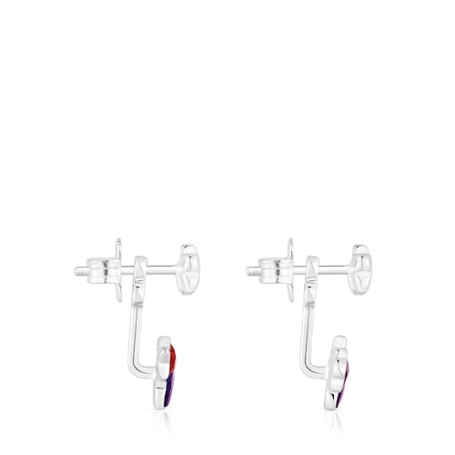 Pendientes de plata y gemas Bold Motif
