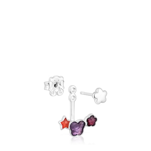 Pendientes de plata y gemas Bold Motif