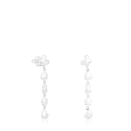 Large silver Bold Motif Earrings with motifs