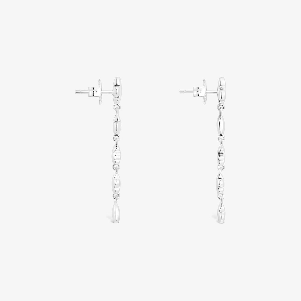 Aretes largos de plata motivos Bold Motif