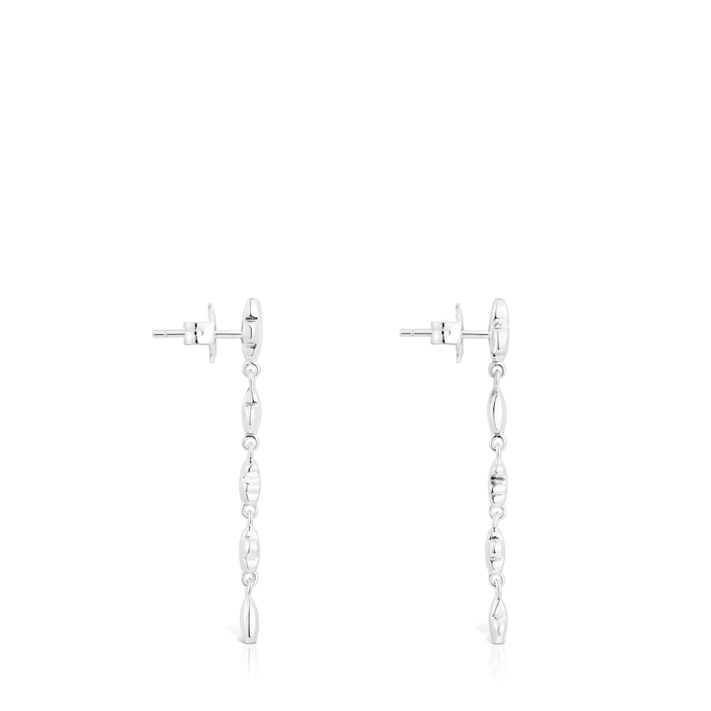 Pendientes largos de plata motivos Bold Motif image number 1