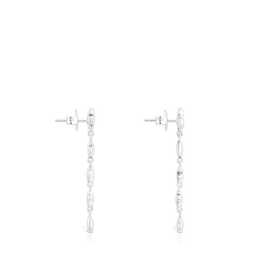 Large silver Bold Motif Earrings with motifs