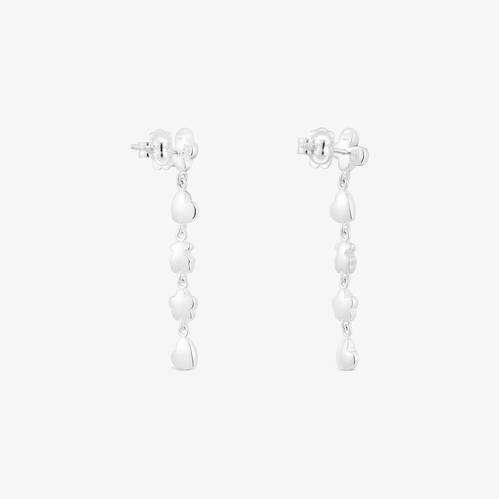 Aretes largos de plata motivos Bold Motif
