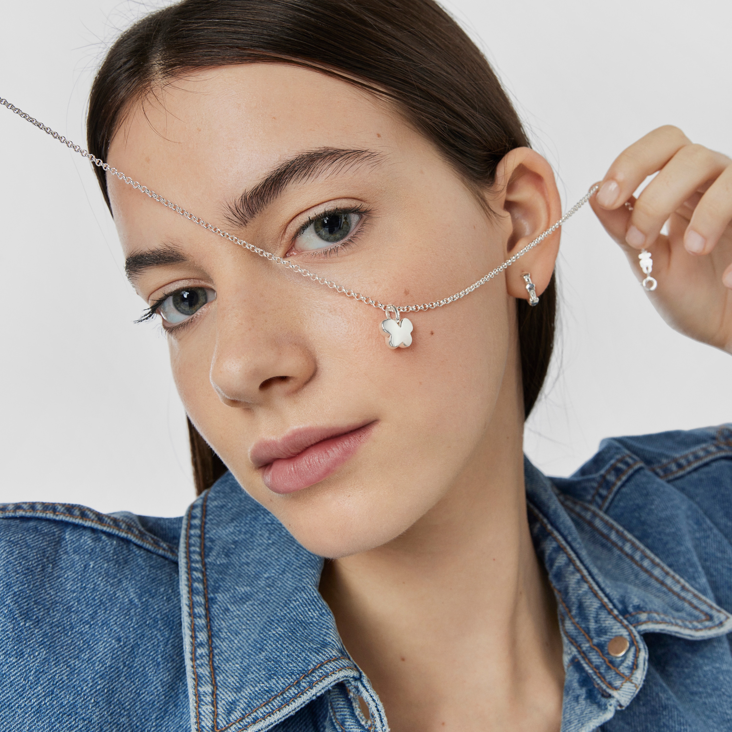 Silver Bold Motif butterfly Pendant