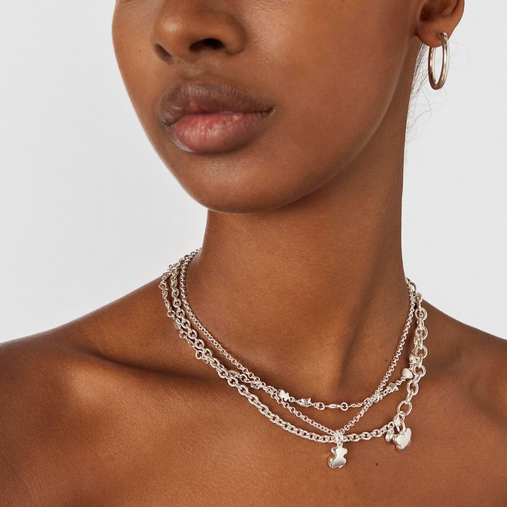 Colgante de plata oso Bold Motif