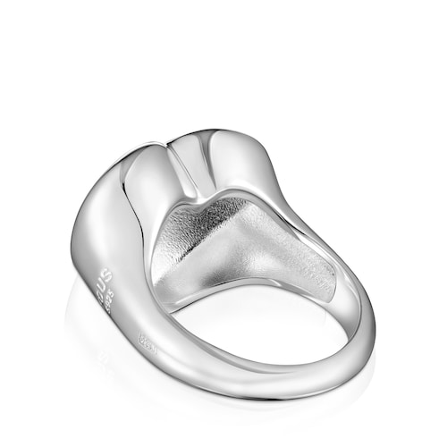Anillo sello de plata corazón Bold Motif