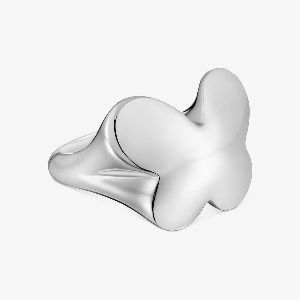 Anillo sello de plata mariposa Bold Motif