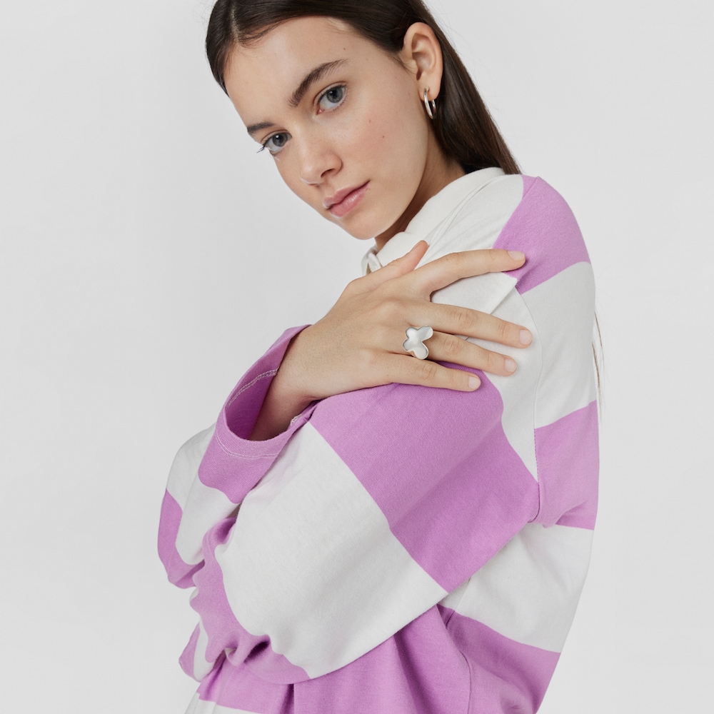 Anillo sello de plata mariposa Bold Motif