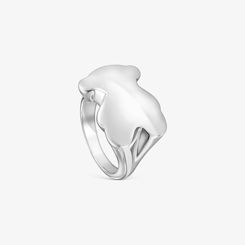 Anillo sello de plata oso Bold Motif