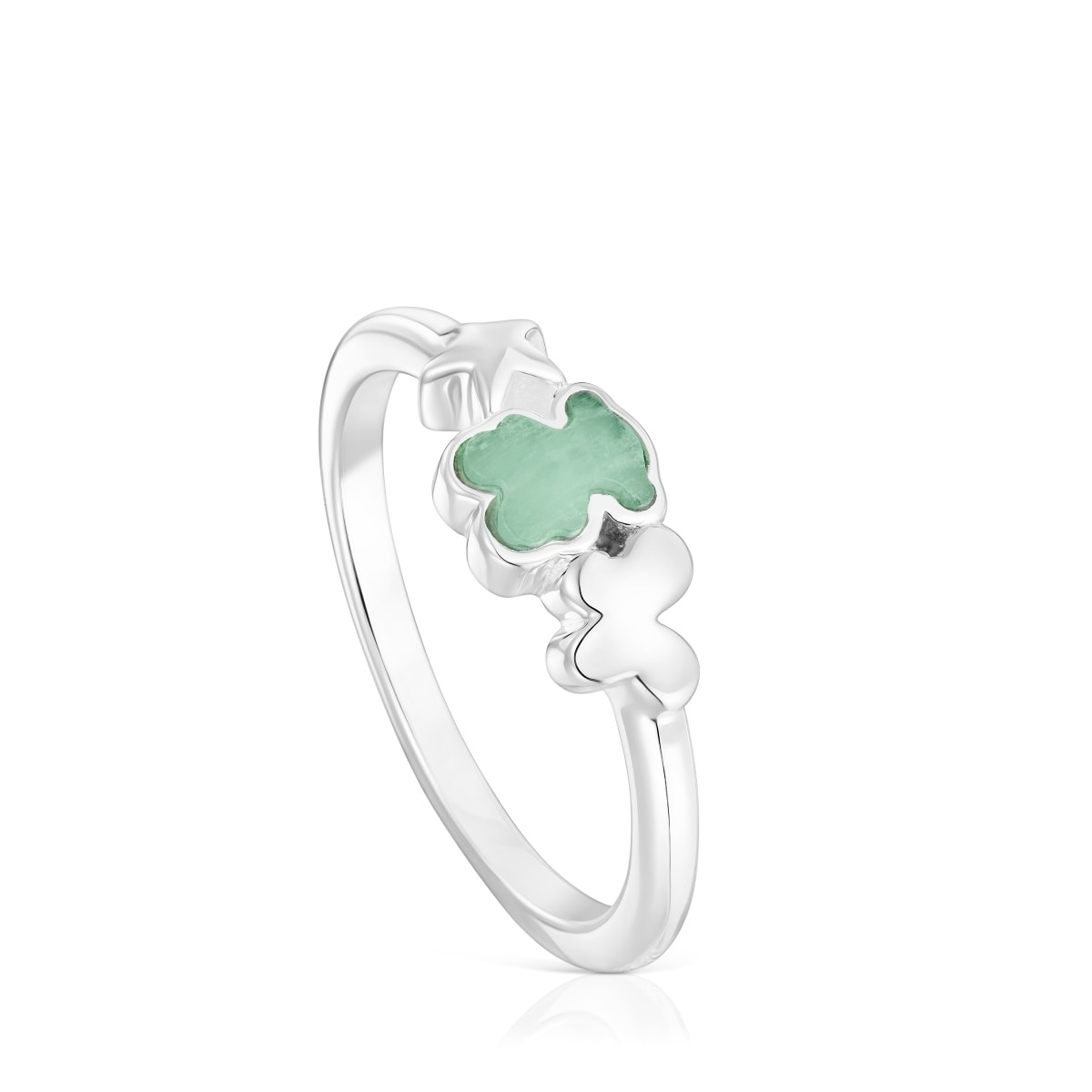 Anillo de plata y amazonita oso Bold Motif