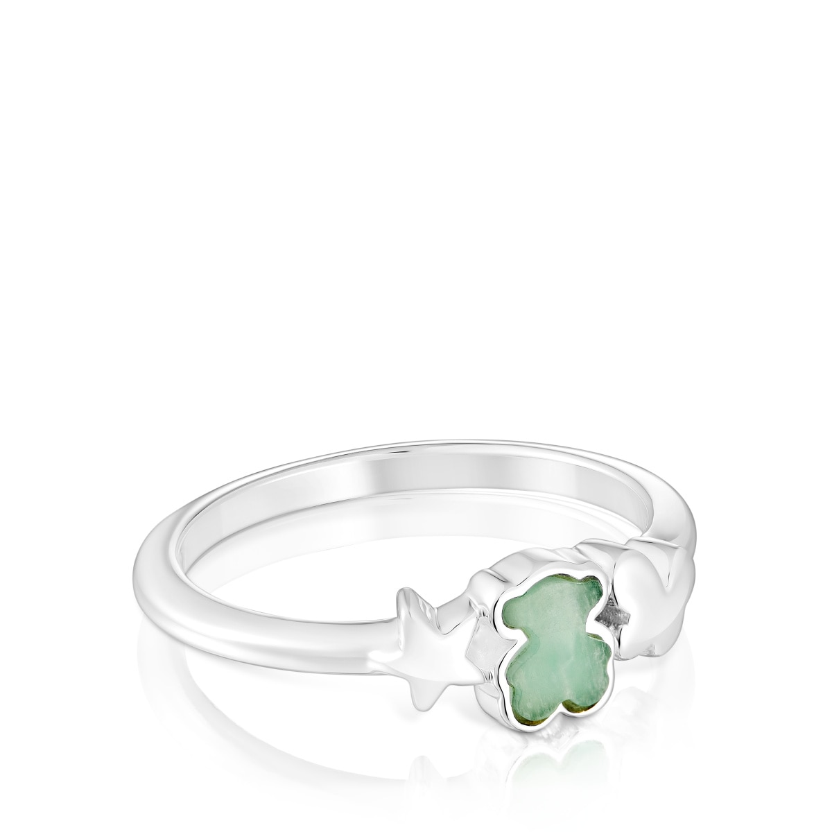 Anillo de plata y amazonita oso Bold Motif