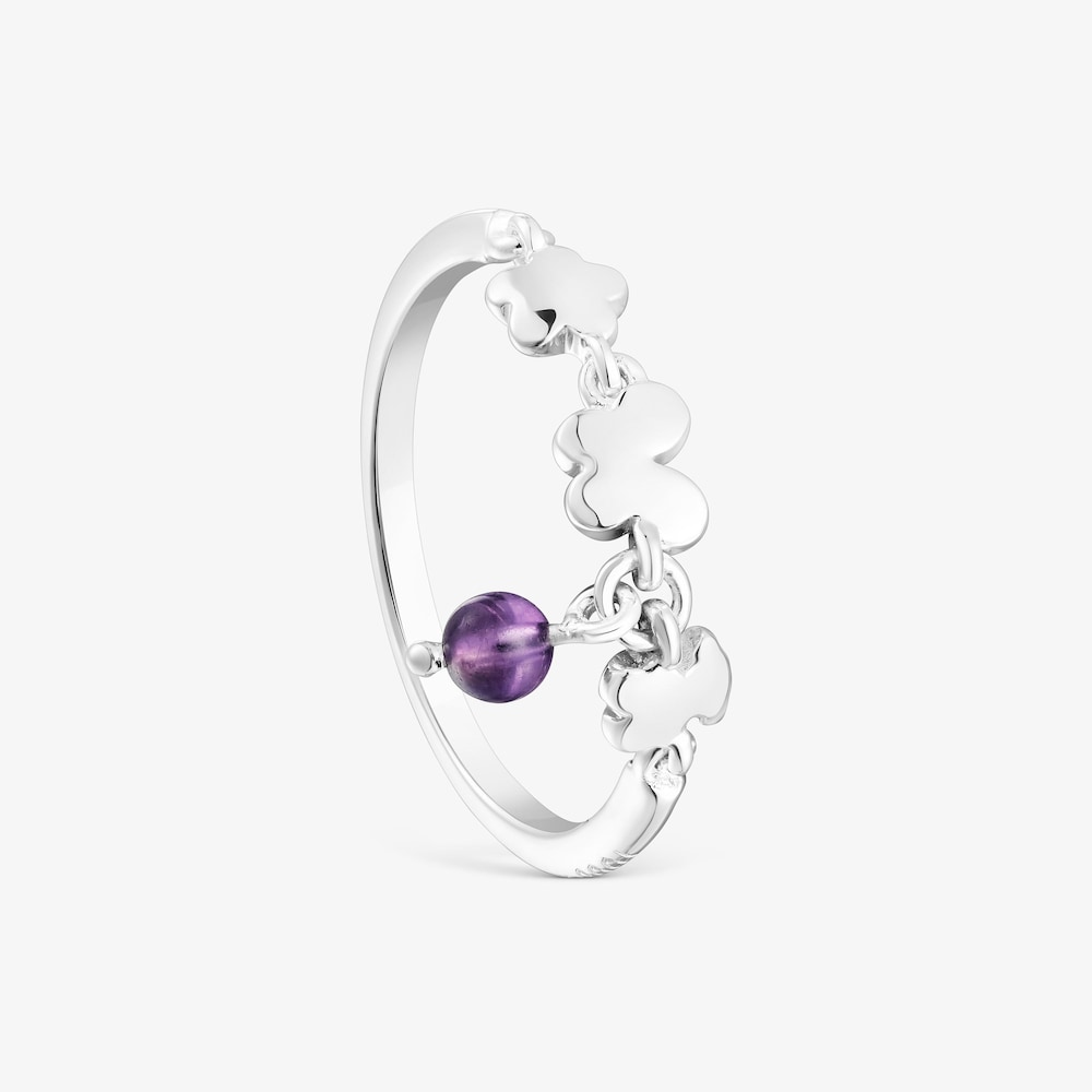 Anillo de plata y amatista Bold Motif