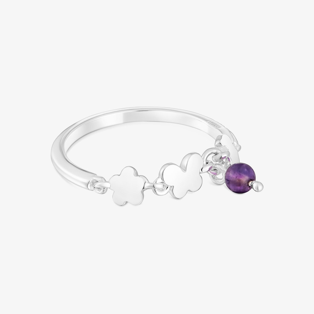 Anillo de plata y amatista Bold Motif