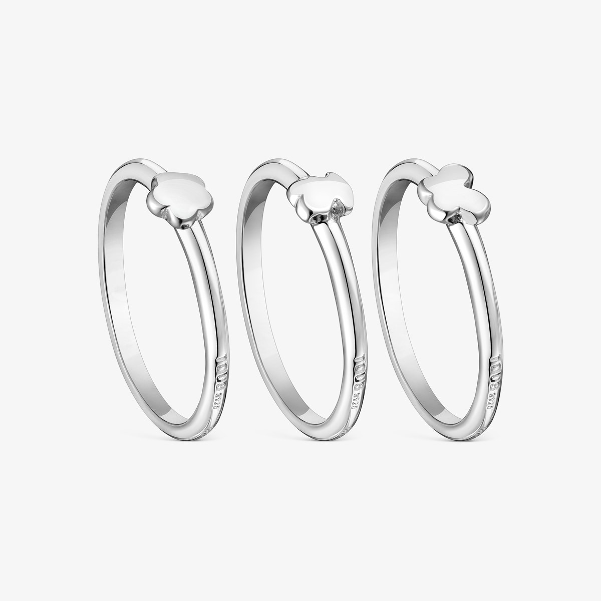 Tous - Pack De Tres Anillos De Plata Motivos Bold Motif Talla 14