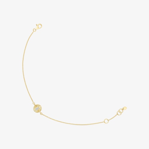 18K Solid Gold Iris Motif Bracelet with diamonds
