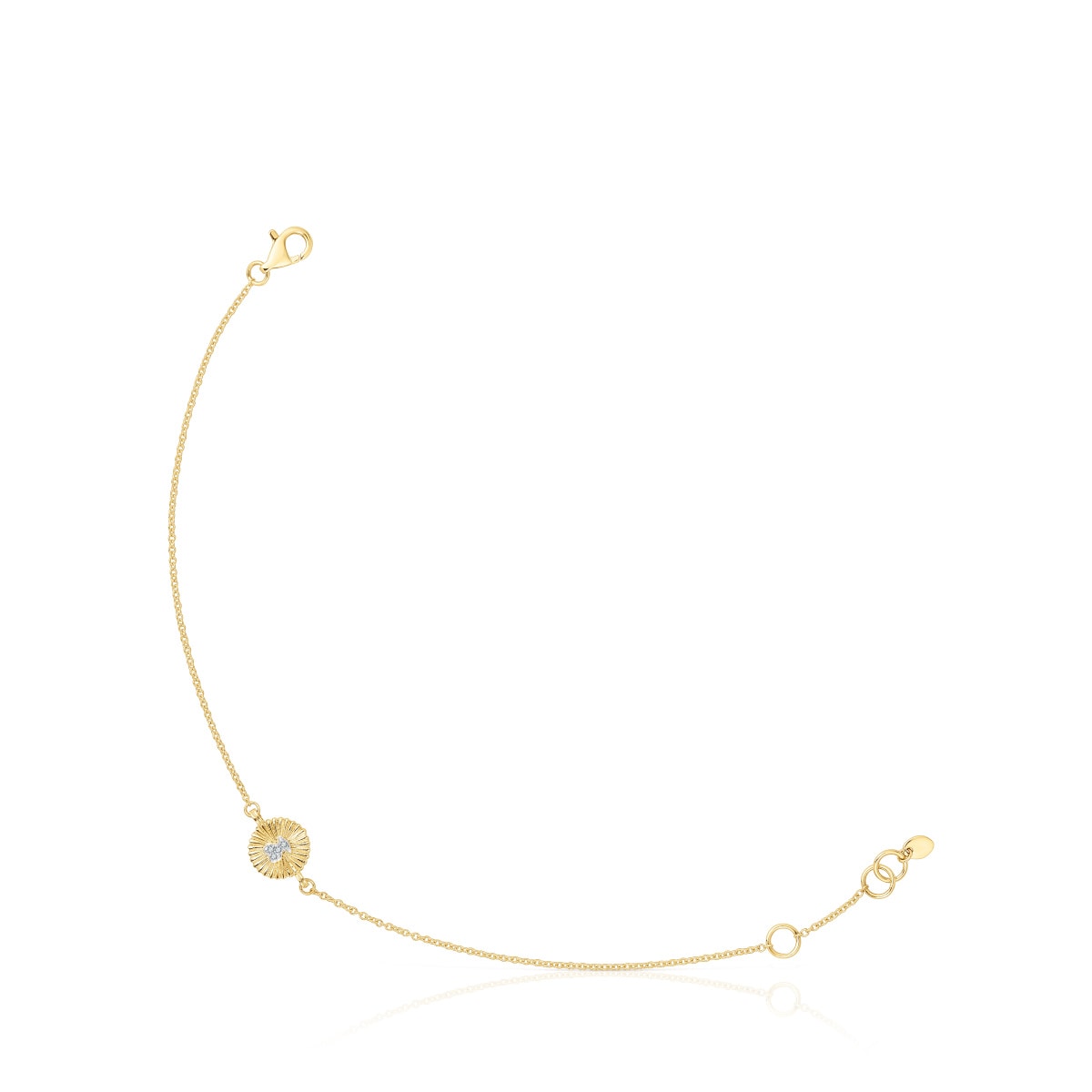 Gold Iris Motif Bracelet with diamonds