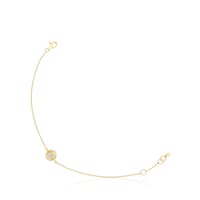 Gold Iris Motif Bracelet with diamonds