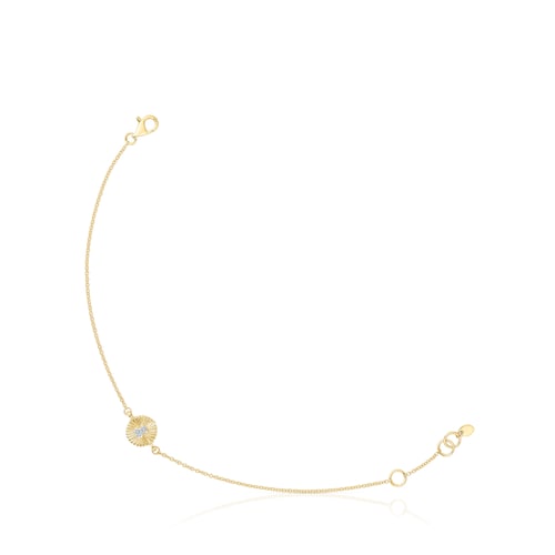 Gold Iris Motif Bracelet with diamonds