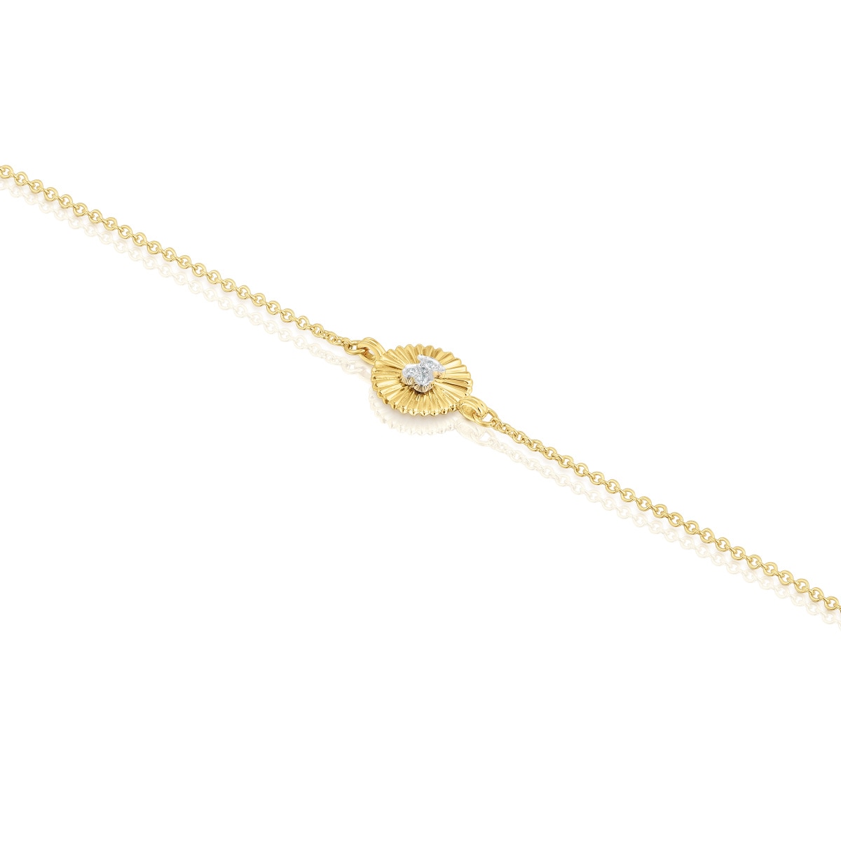 Gold Iris Motif Bracelet with diamonds