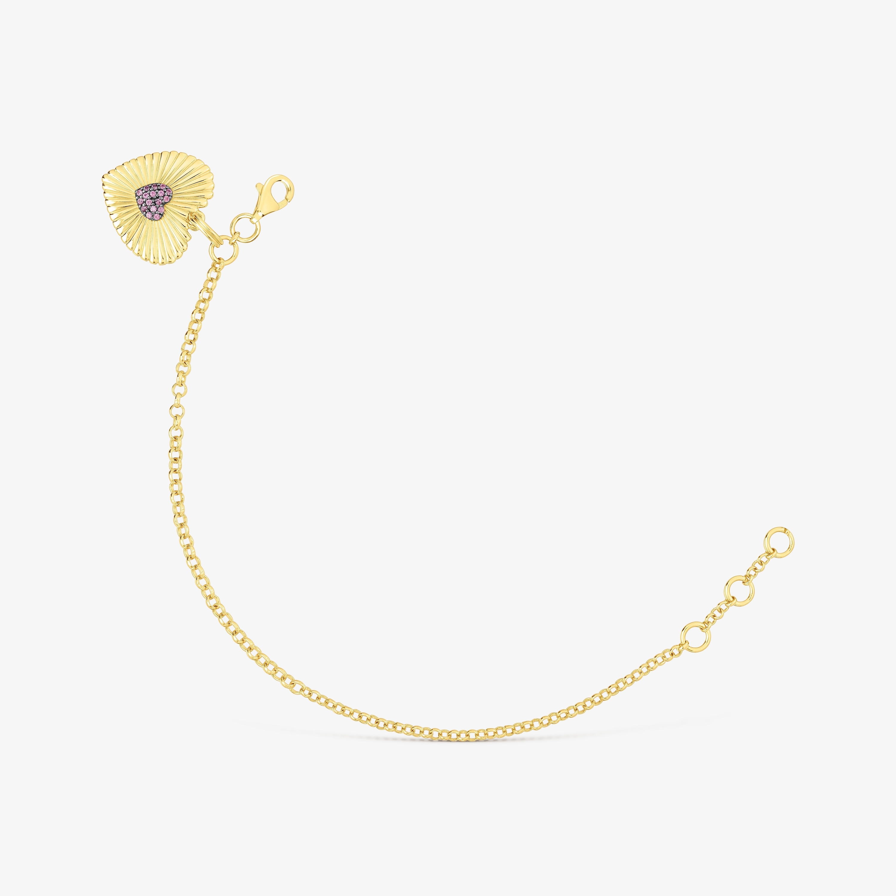 Silver vermeil heart Bracelet with rhodolite Iris Motif