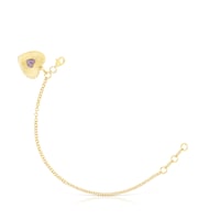 Pulsera con baño de oro 18 kt sobre plata y corazón con rodolitas Iris Motif