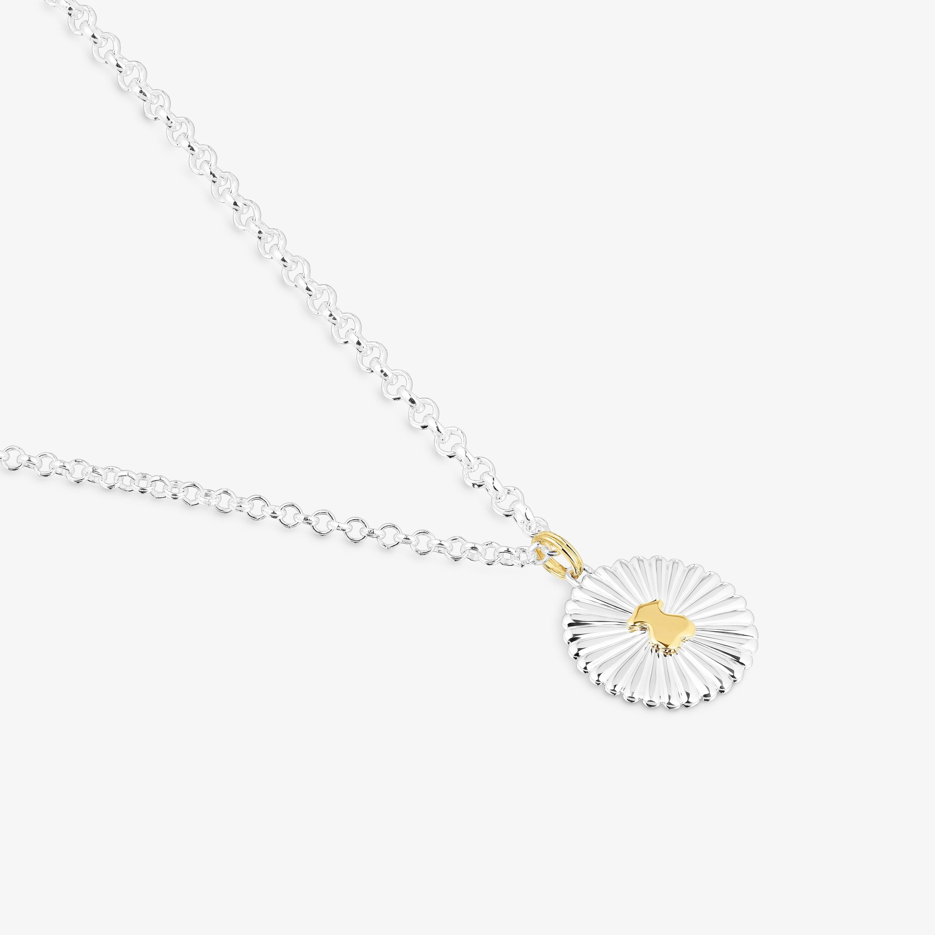 Silver and silver vermeil bear Necklace Iris Motif