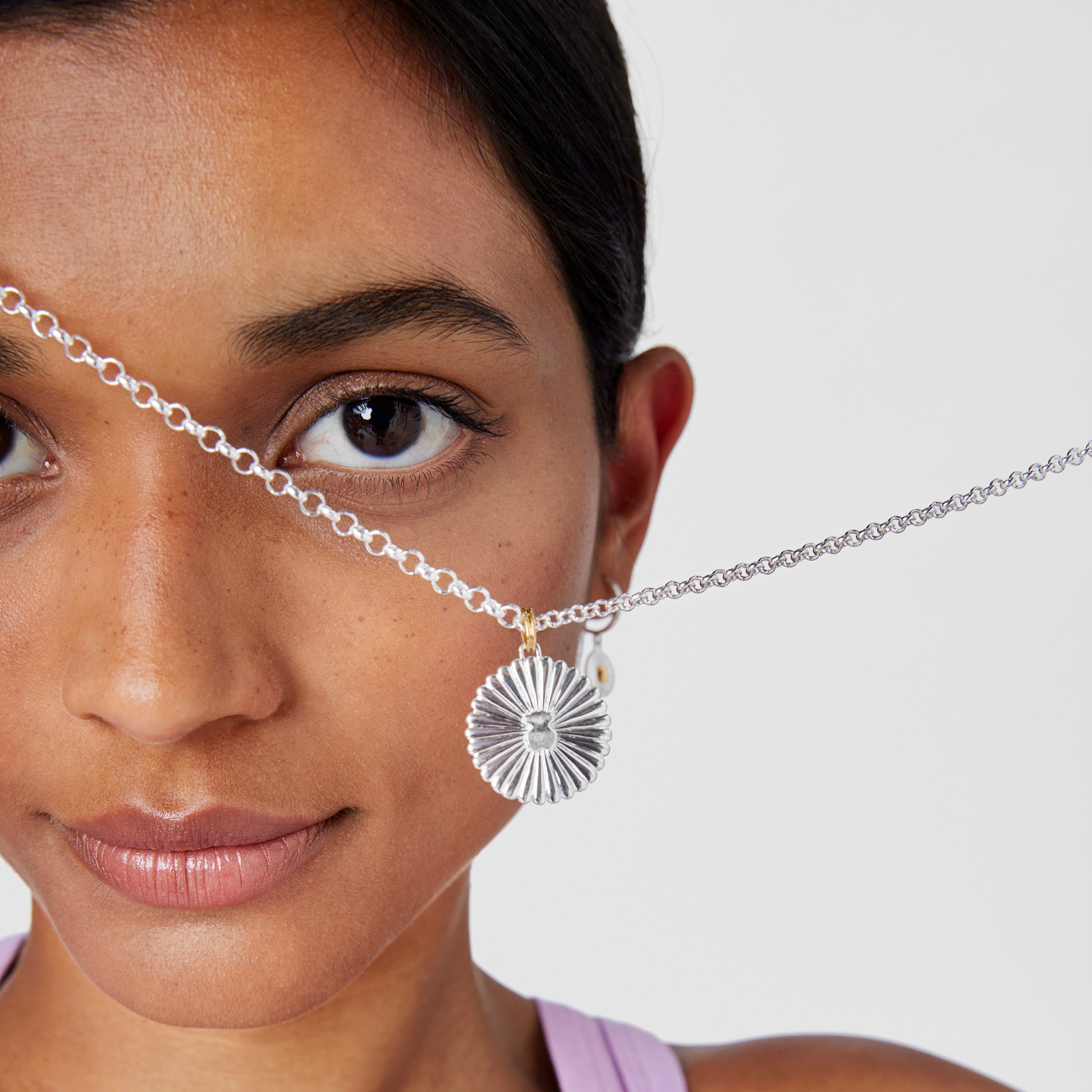 Silver and silver vermeil bear Necklace Iris Motif