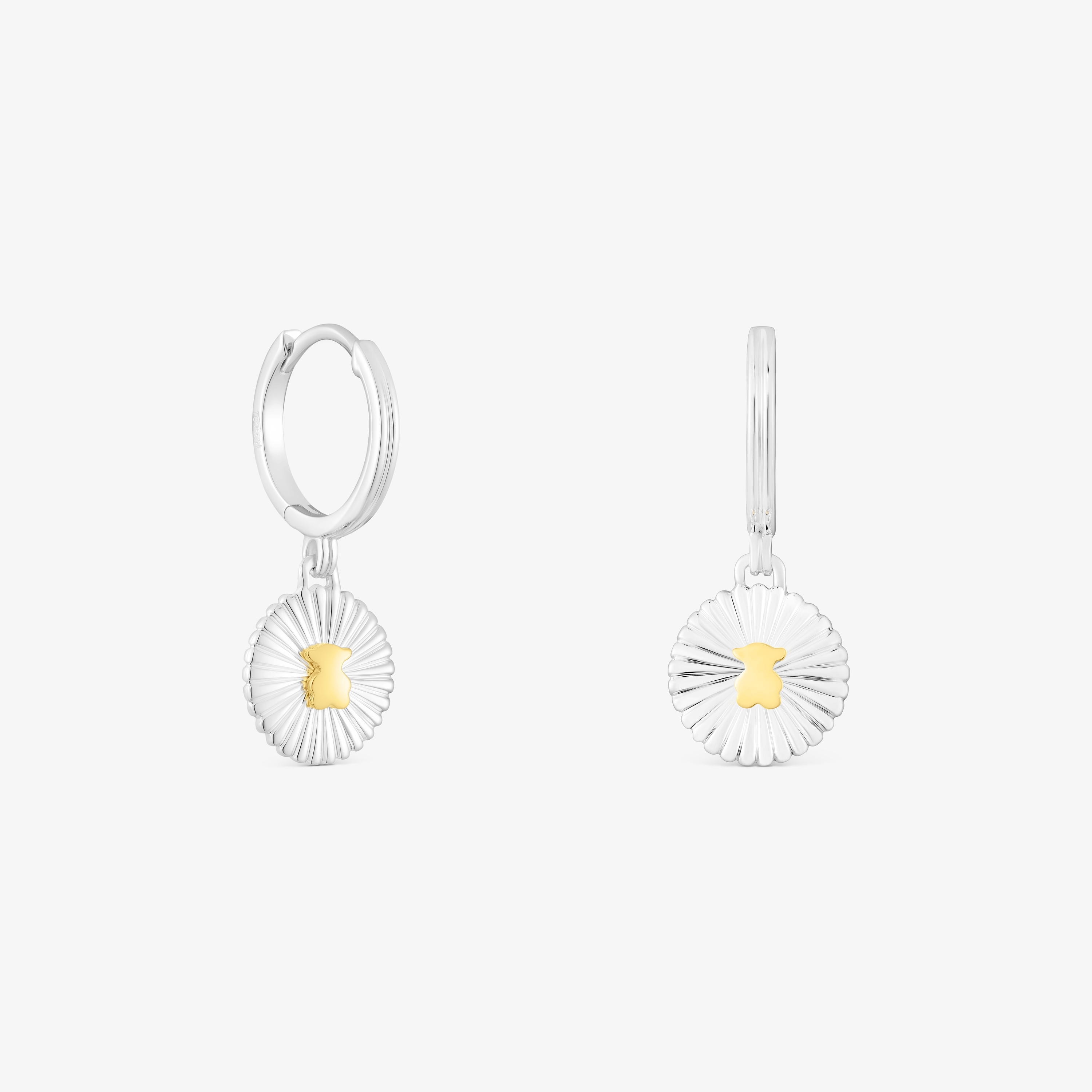Silver and silver vermeil Hoop earrings Iris Motif
