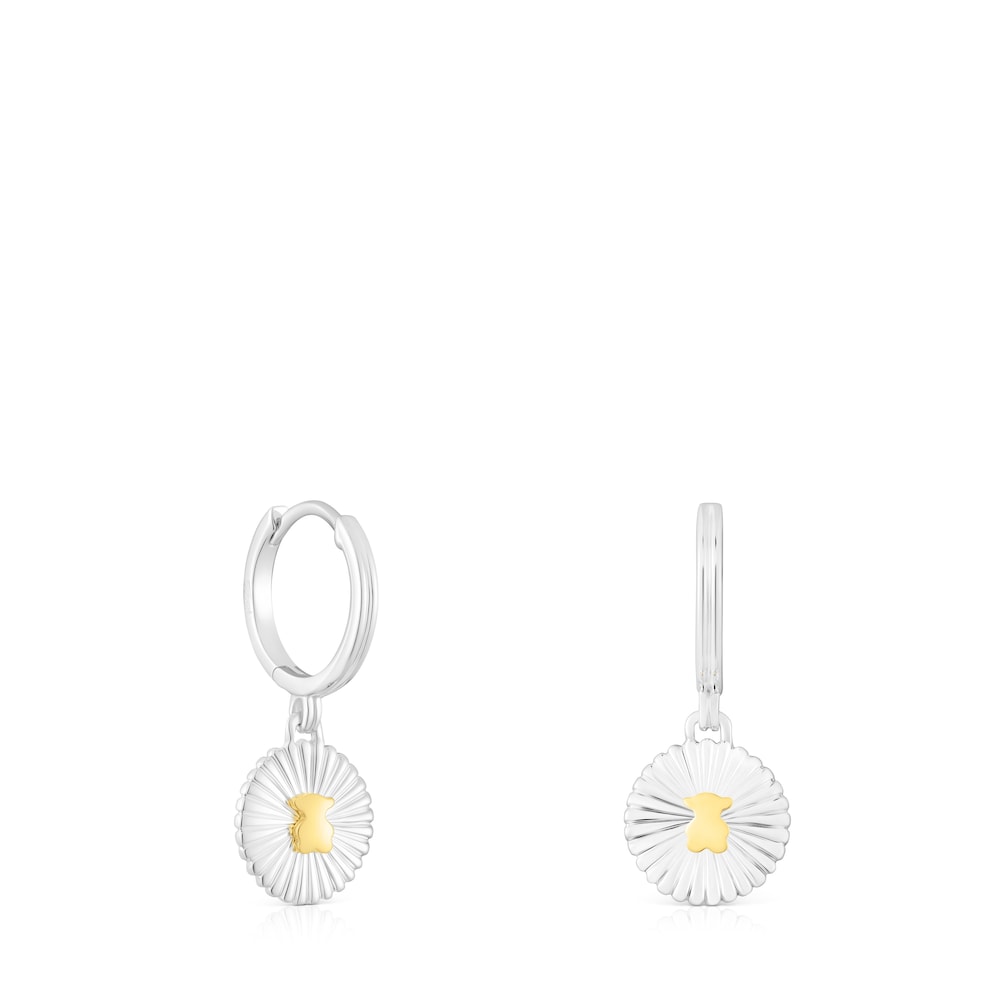 Silver and silver vermeil Hoop earrings Iris Motif image number 0
