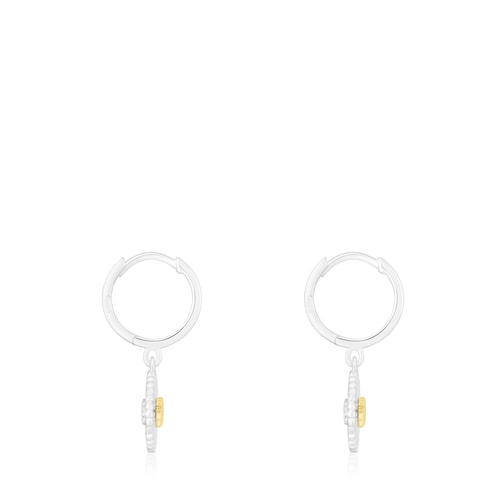 Silver and silver vermeil Hoop earrings Iris Motif
