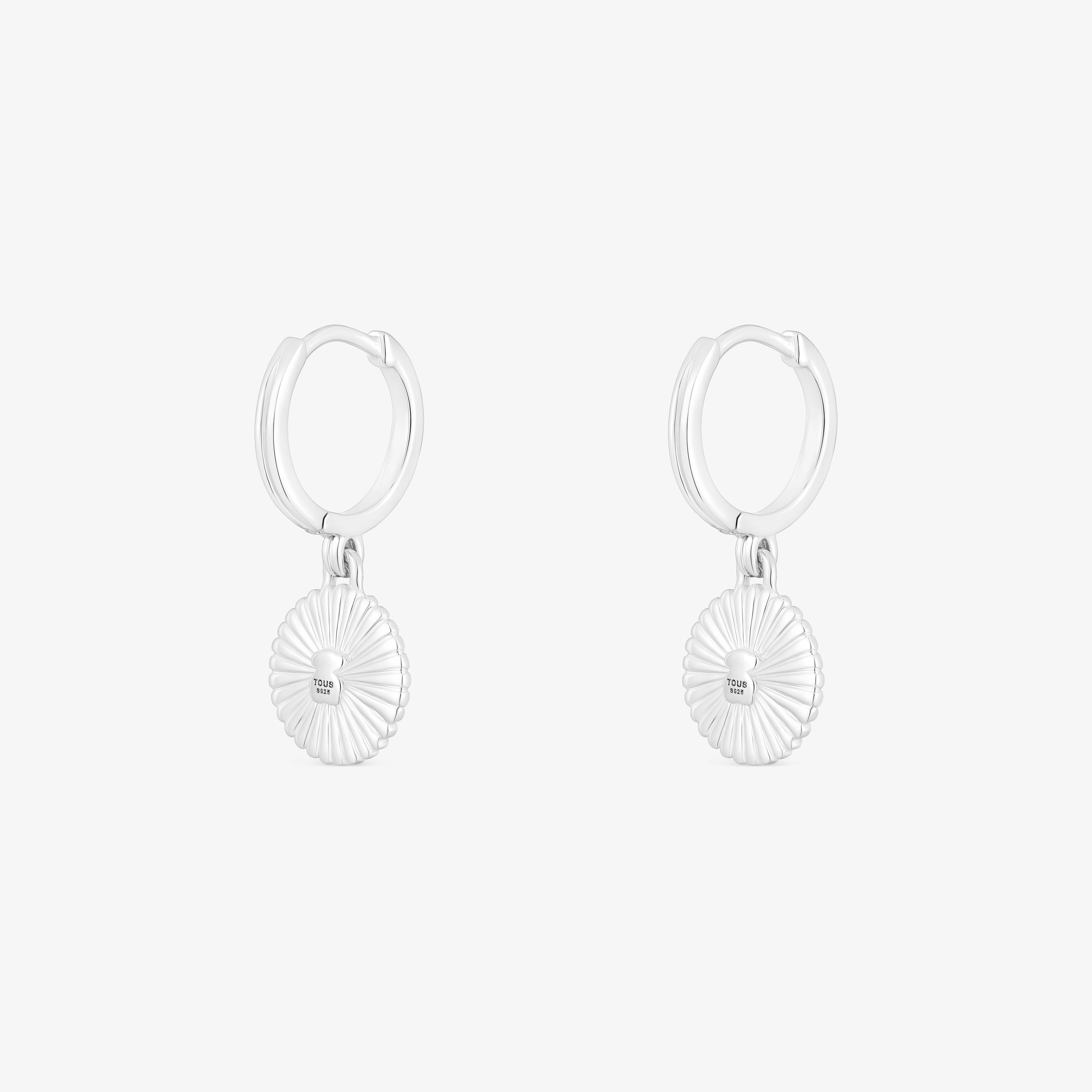Silver and silver vermeil Hoop earrings Iris Motif
