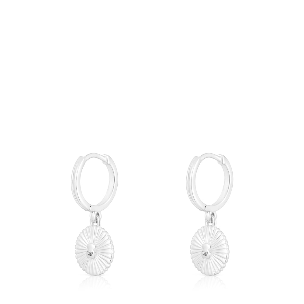 Silver and silver vermeil Hoop earrings Iris Motif image number 2
