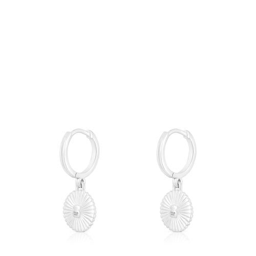Silver and silver vermeil Hoop earrings Iris Motif