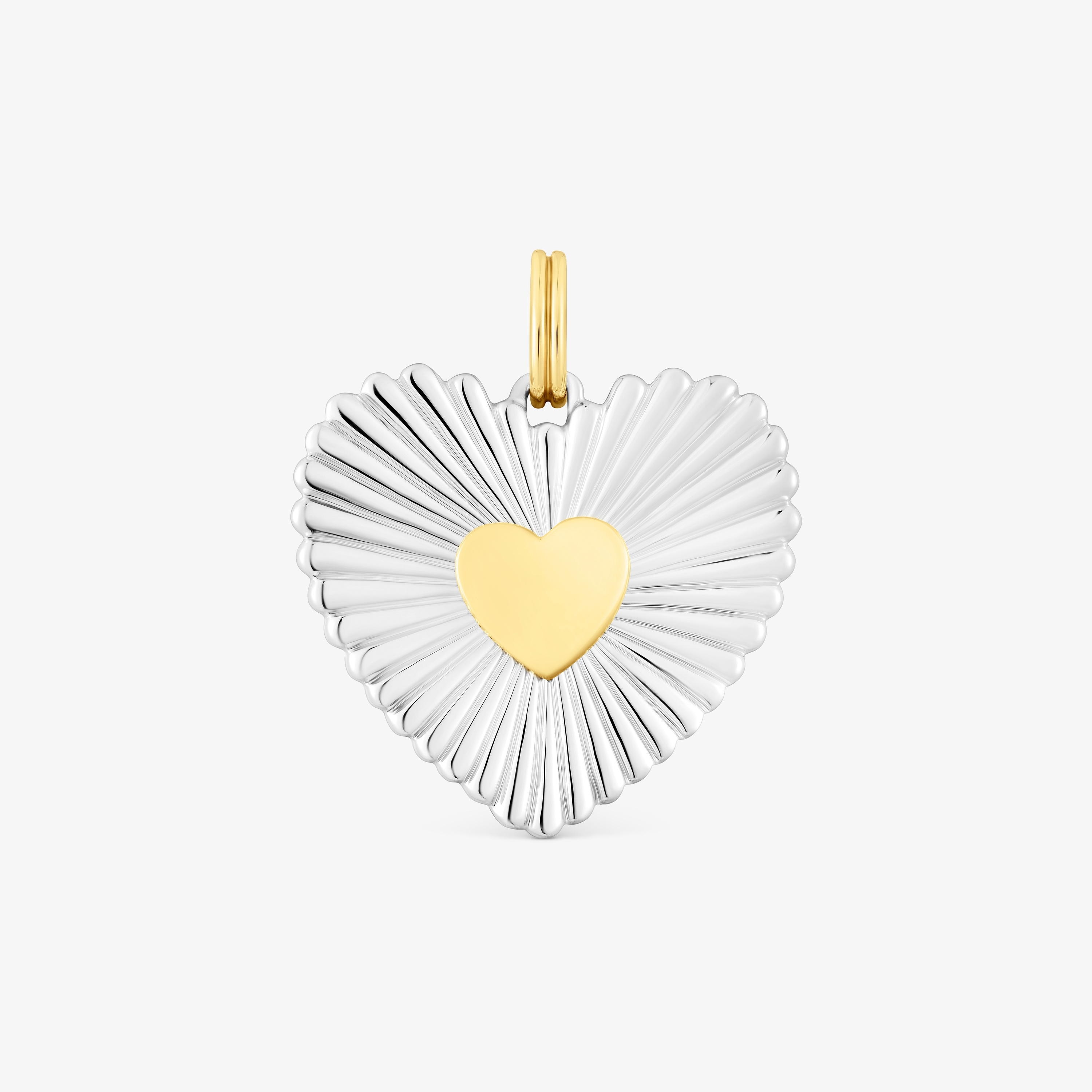 Silver and silver vermeil heart Pendant Iris Motif