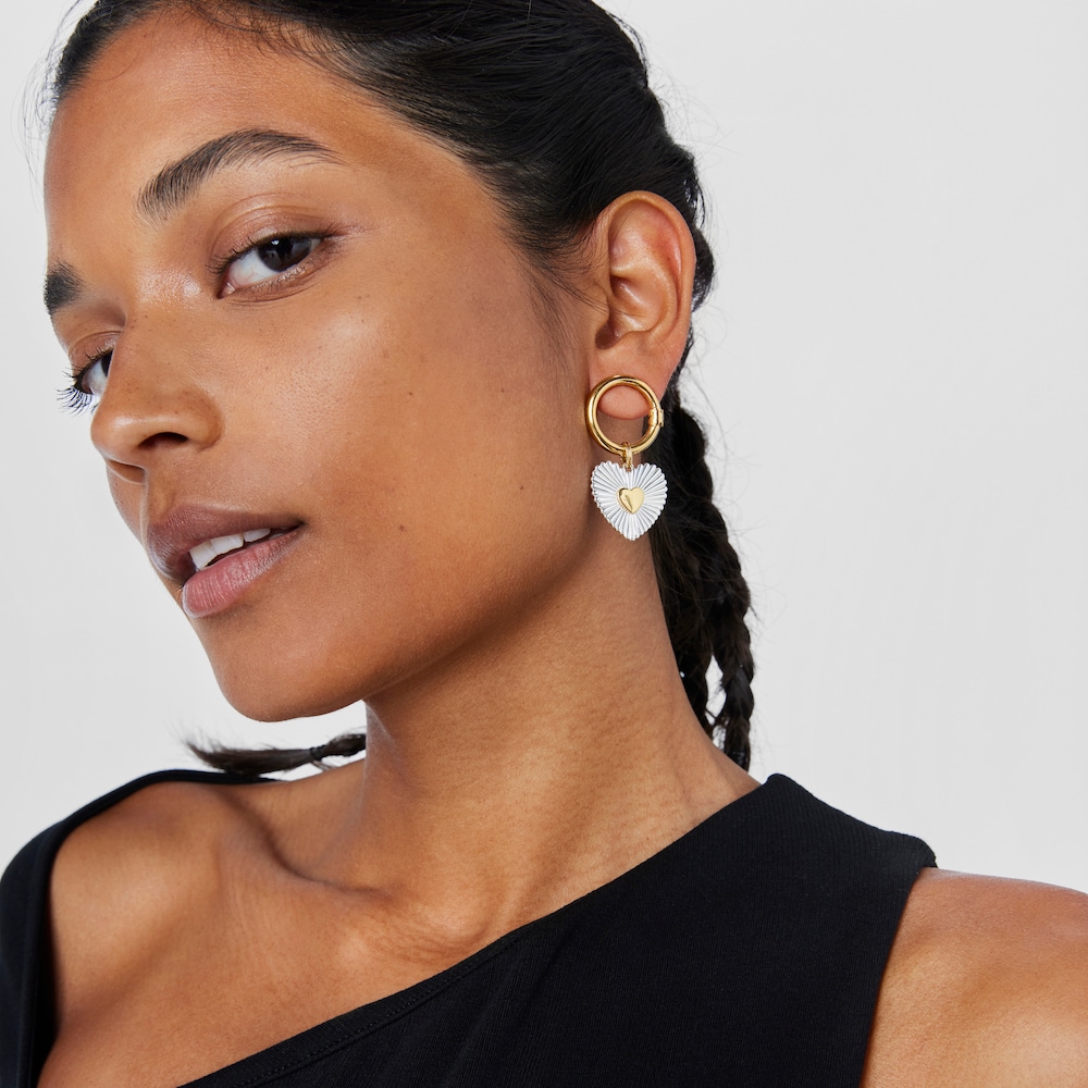 Silver and silver vermeil heart Pendant Iris Motif