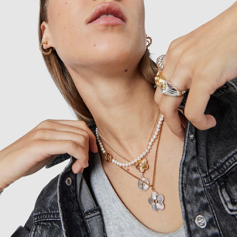 Colgante bicolor flor Iris Motif