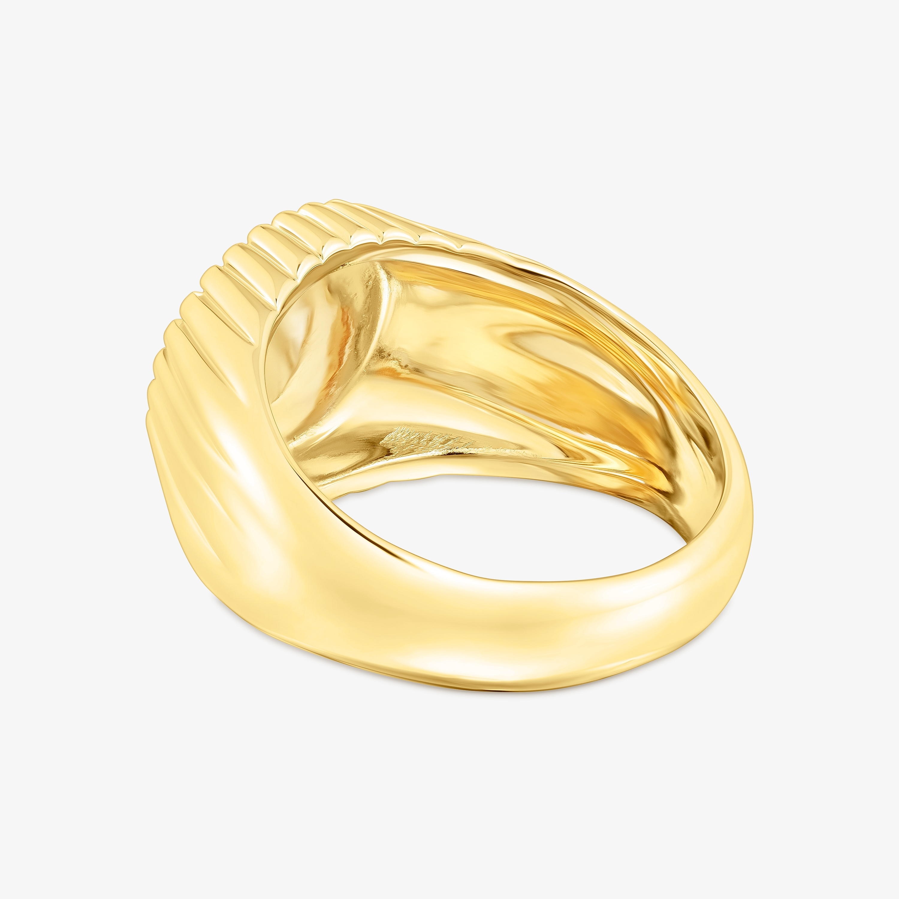 Silver vermeil Signet ring and bear with iolite Iris Motif