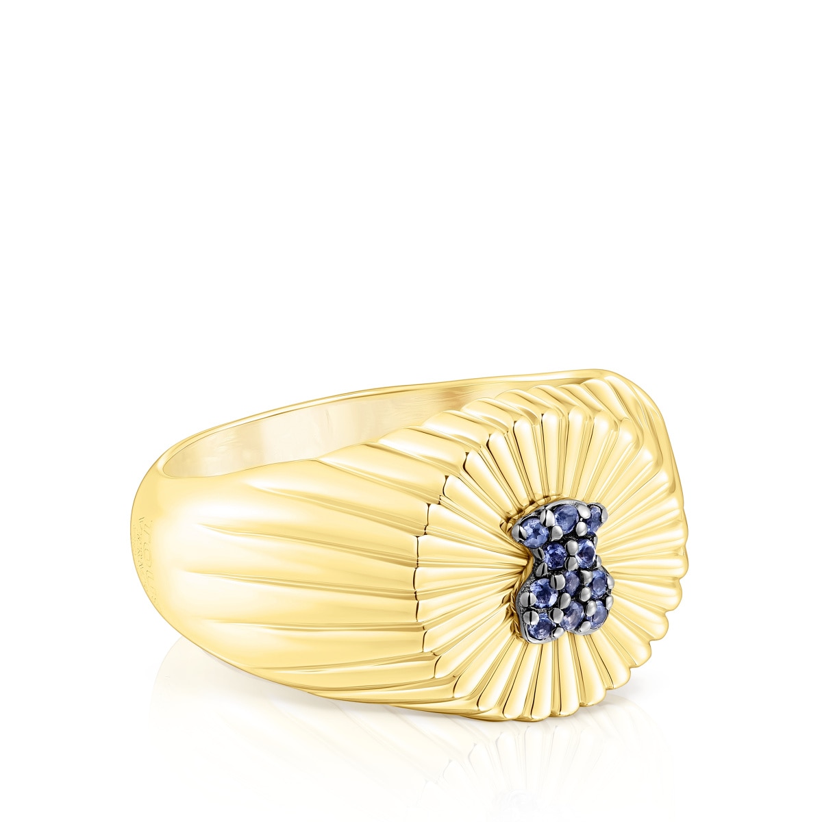 Sello de plata vermeil y oso con iolitas Iris Motif
