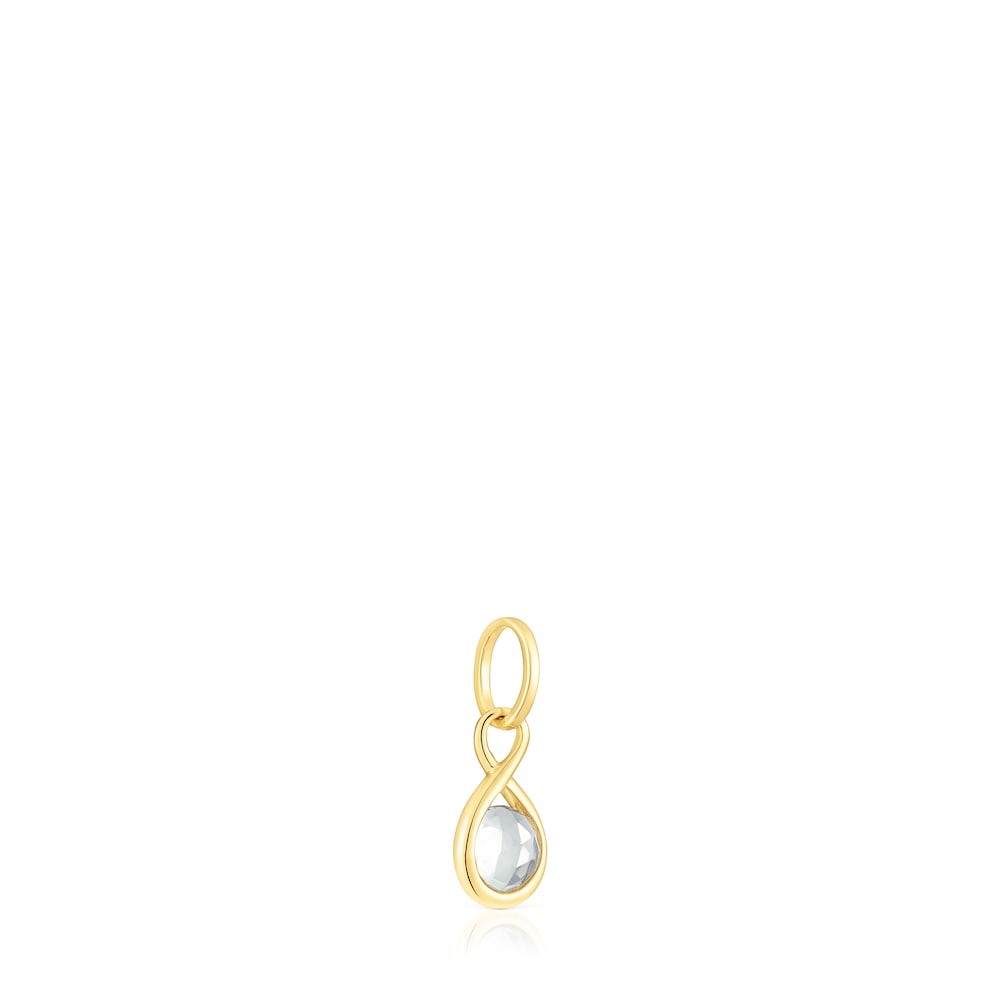 Colgante con baño de oro 18 kt y prasolita Alma Motif image number 1