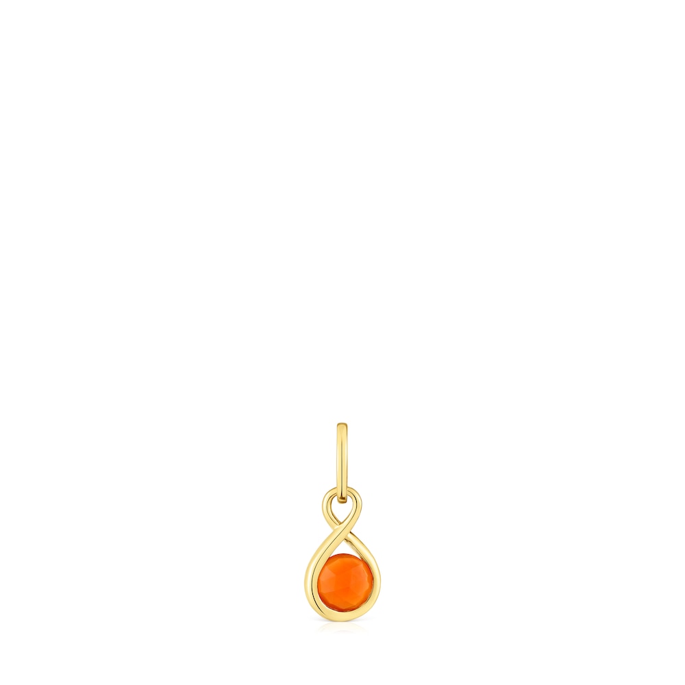 Colgante con baño de oro 18 kt y cornalina Alma Motif image number 0