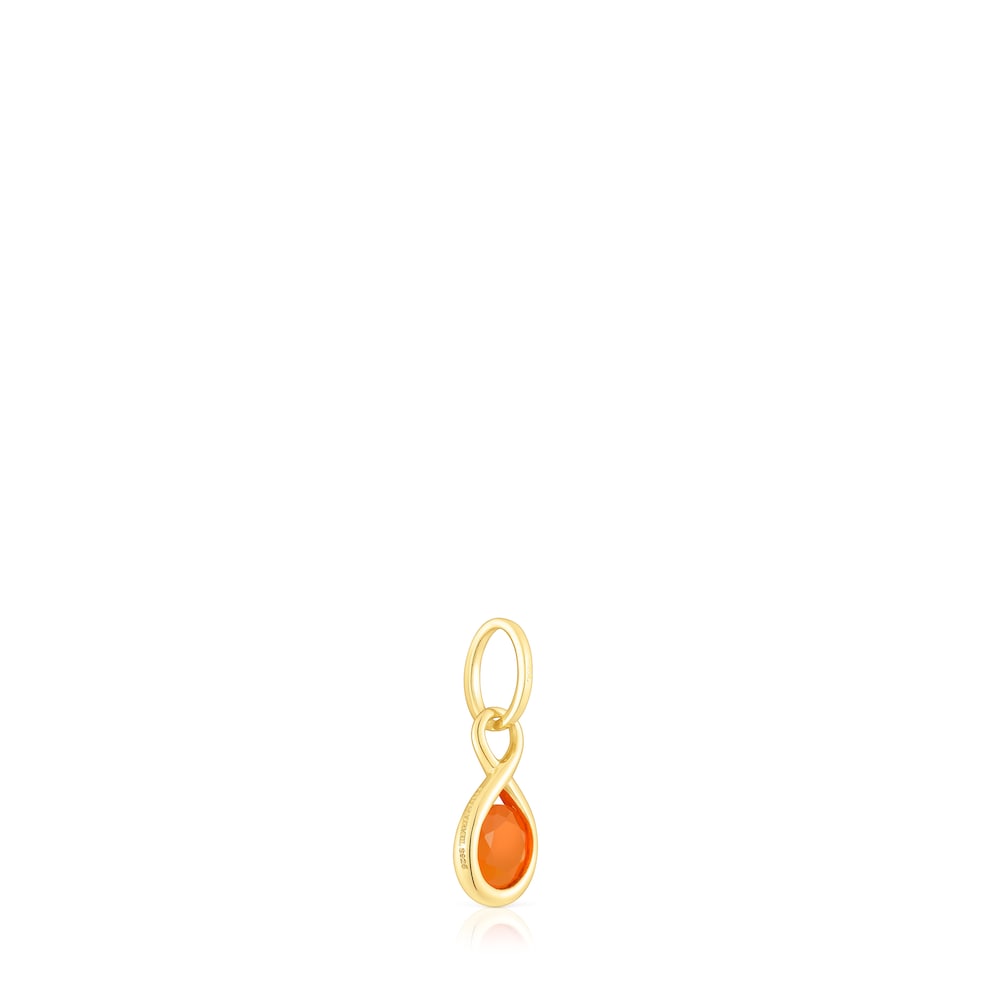 Colgante con baño de oro 18 kt y cornalina Alma Motif image number 2